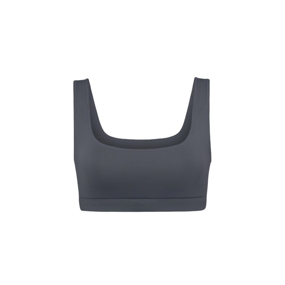 SKIMS Swim Tank Bikini Top Gunmetal Size M NWOT Sculpting Minimalist Swimwear - Picture 1 of 5